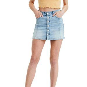 American Eagle Super Stretch Button-Up Denim Skirt